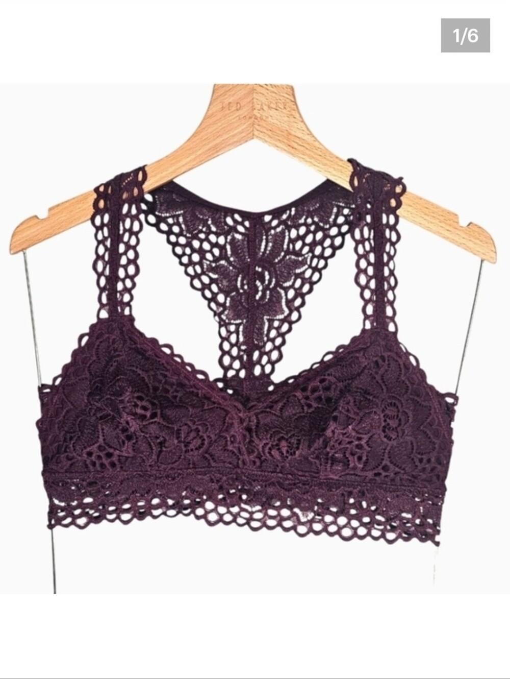 Aerie Lace Bralette in Deep Purple Sz S